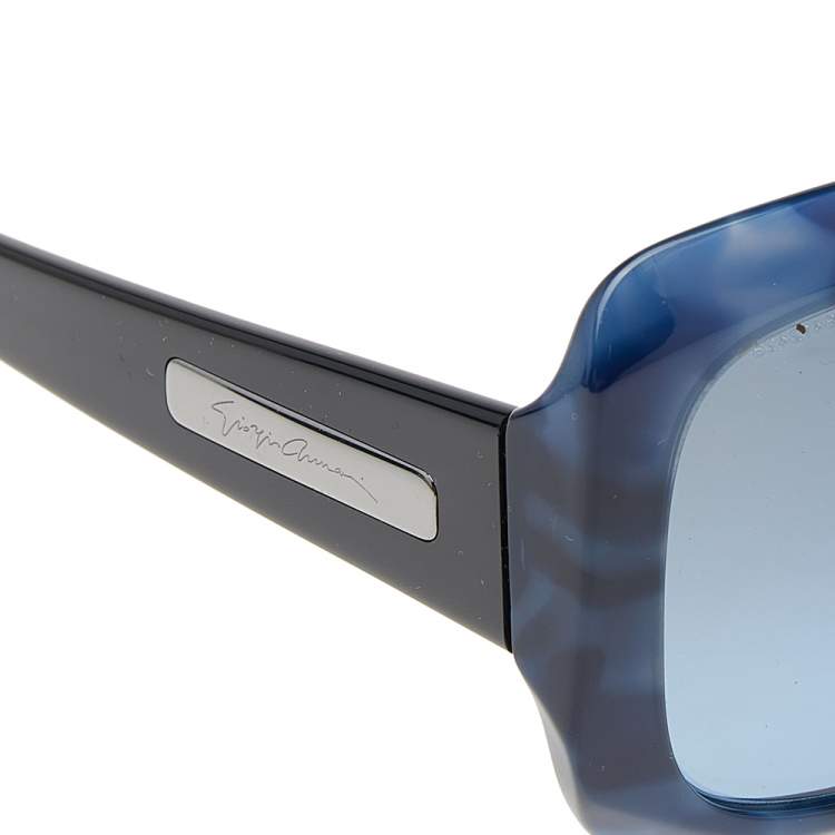 مملوكة مسبقًا Giorgio Armani Blue Havanna/Blue AR8002 Rectangle Sunglasses