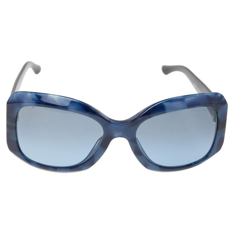 مملوكة مسبقًا Giorgio Armani Blue Havanna/Blue AR8002 Rectangle Sunglasses