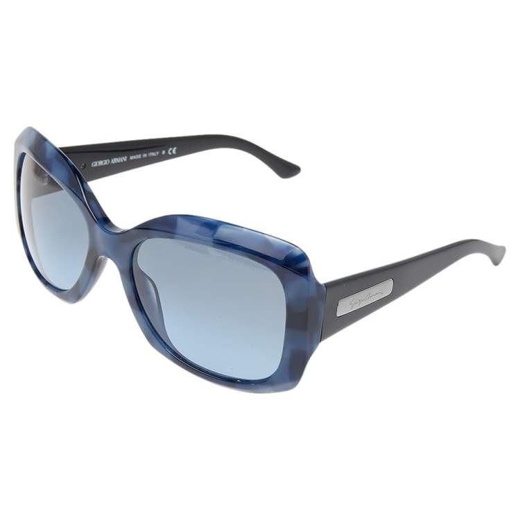 مملوكة مسبقًا Giorgio Armani Blue Havanna/Blue AR8002 Rectangle Sunglasses