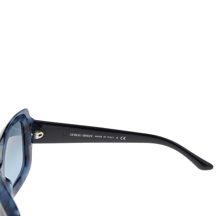 مملوكة مسبقًا Giorgio Armani Blue Havanna/Blue AR8002 Rectangle Sunglasses