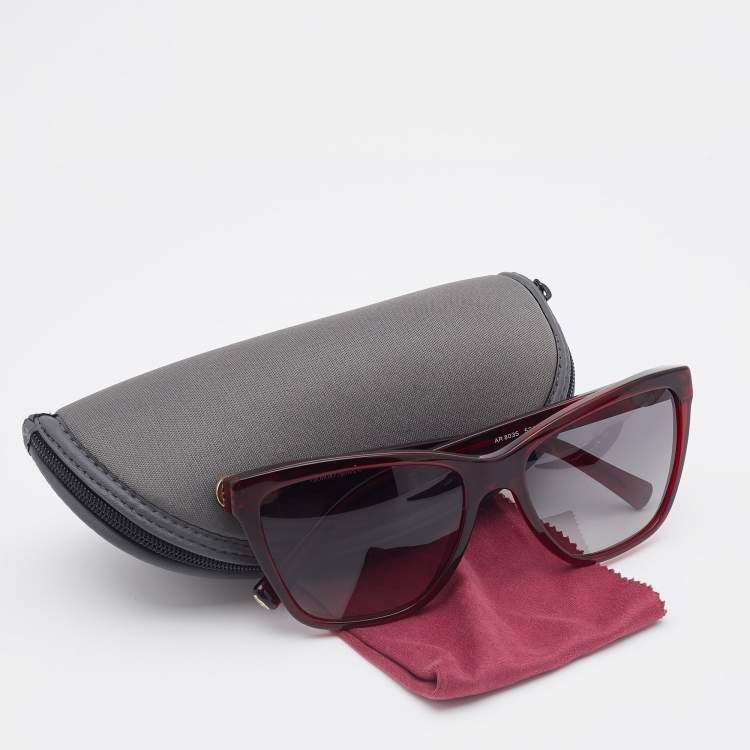 Pre Owned Giorgio Armani Burgundy / Grey Gradient AR 8035 Square Sunglasses