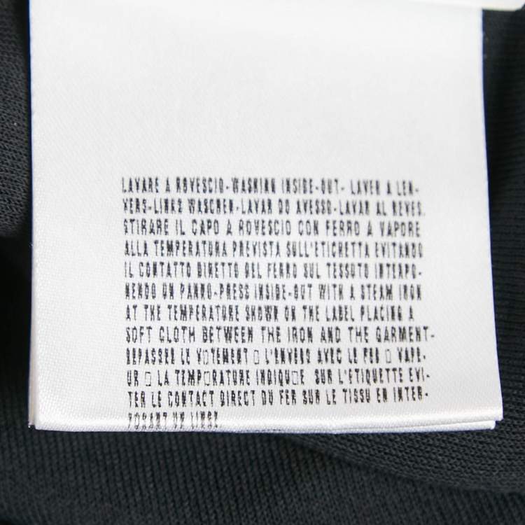 Pre Owned Giorgio Armani Black Rhinestone Embellished Jersey T-Shirt M