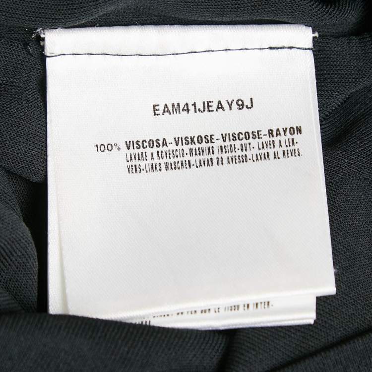 Pre Owned Giorgio Armani Black Rhinestone Embellished Jersey T-Shirt M