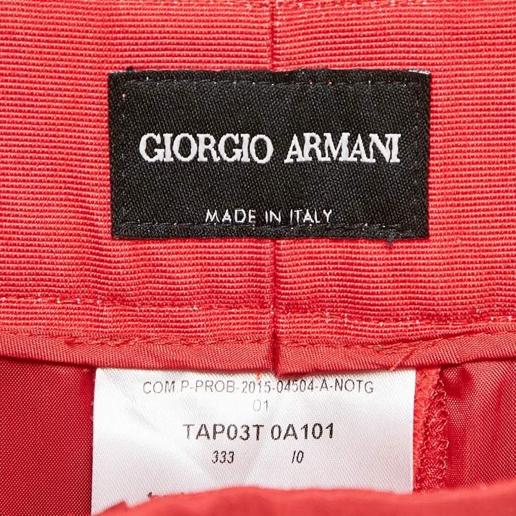 Pre Owned Giorgio Armani Pink Silk Pleated Trousers S