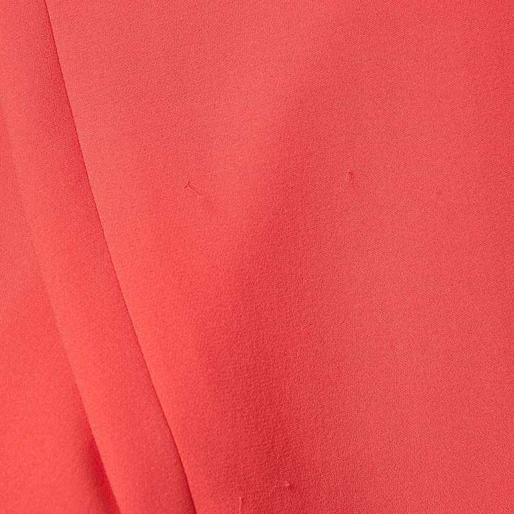 Pre Owned Giorgio Armani Pink Silk Pleated Trousers S