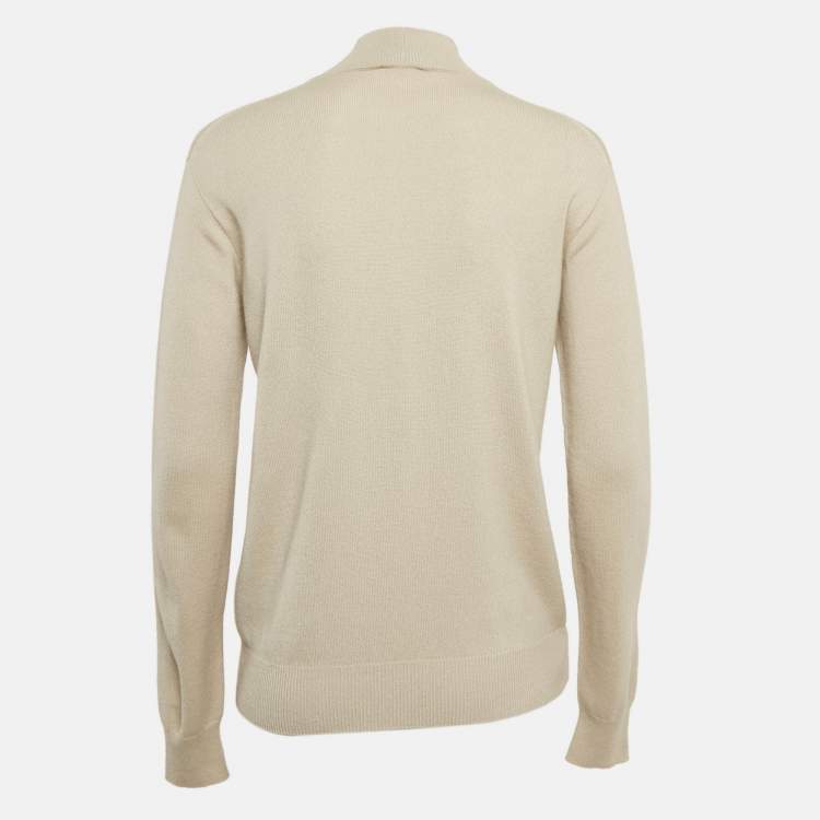 Pre Owned Giorgio Armani Beige Cashmere Knit Roll Neck Sweater M