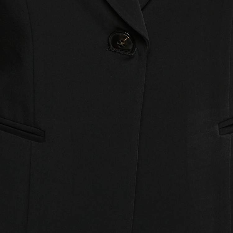 Pre Owned Giorgio Armani Black Gabardine Single Breasted Blazer S
