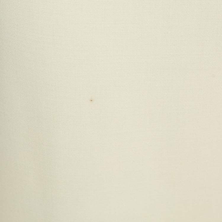 Pre Owned Giorgio Armani Cream Virgin Wool Pantsuit M 