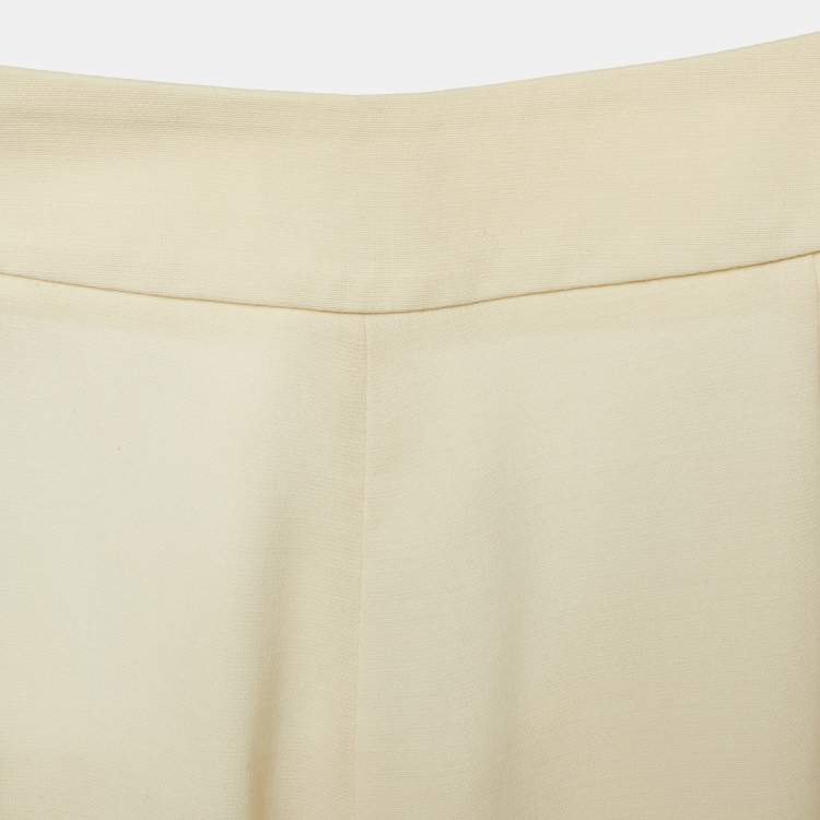 Pre Owned Giorgio Armani Cream Virgin Wool Pantsuit M 