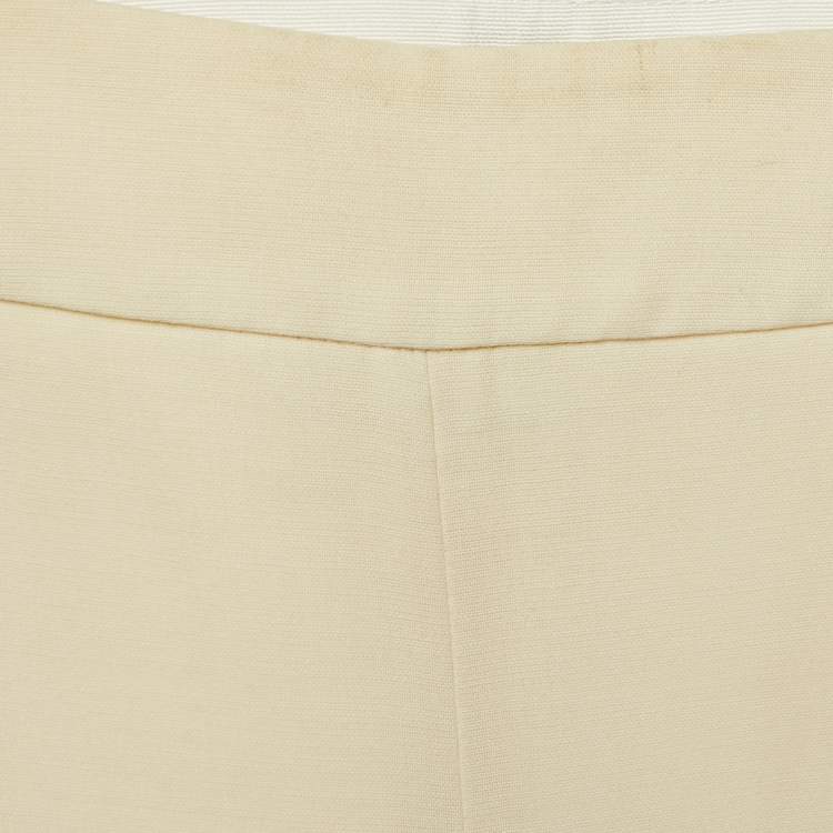 Pre Owned Giorgio Armani Cream Virgin Wool Pantsuit M 
