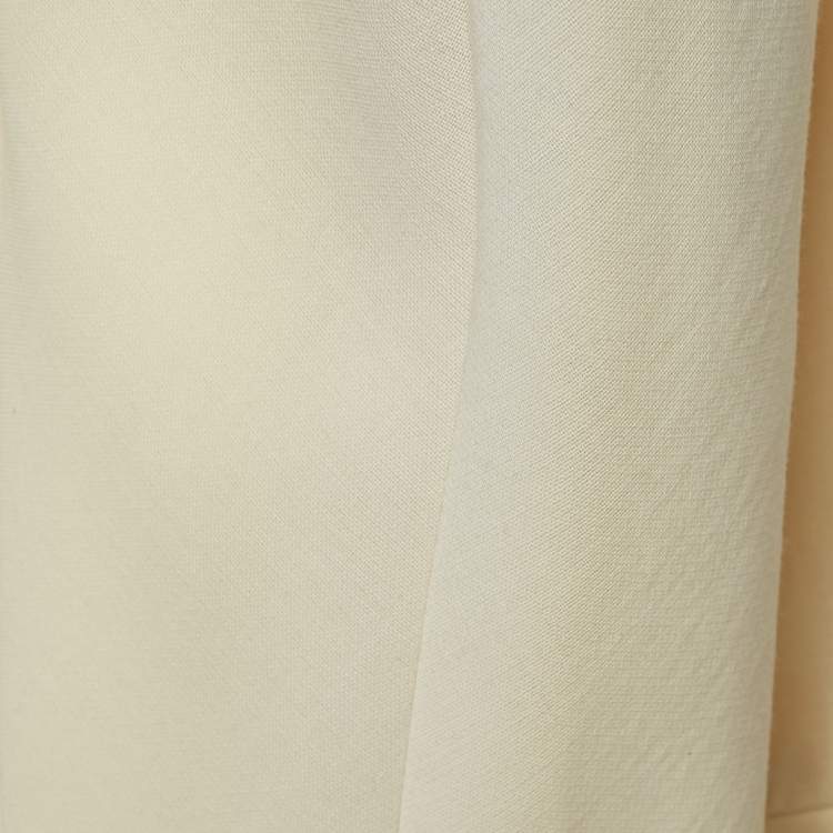 Pre Owned Giorgio Armani Cream Virgin Wool Pantsuit M 