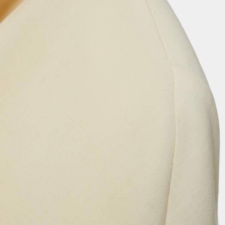 Pre Owned Giorgio Armani Cream Virgin Wool Pantsuit M 