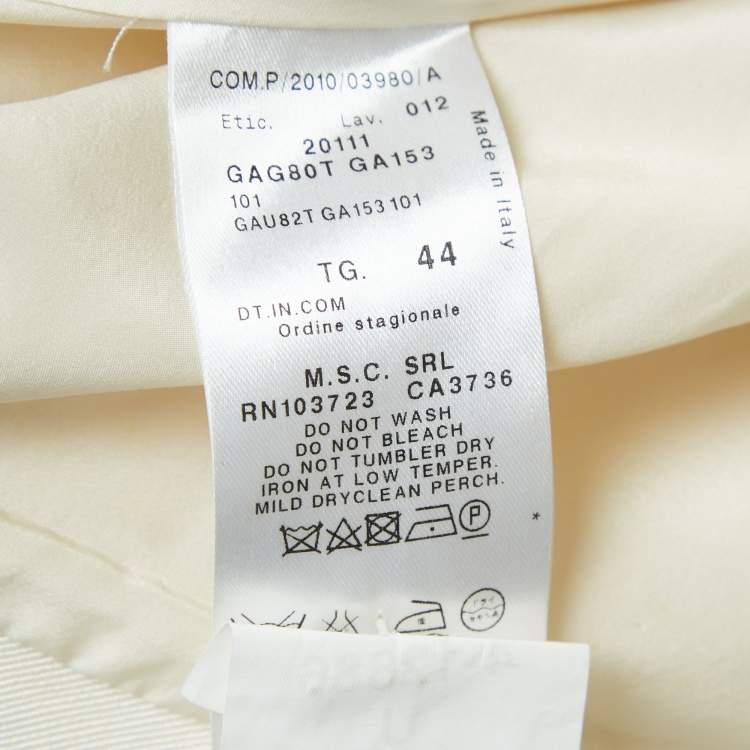 Pre Owned Giorgio Armani Cream Virgin Wool Pantsuit M 