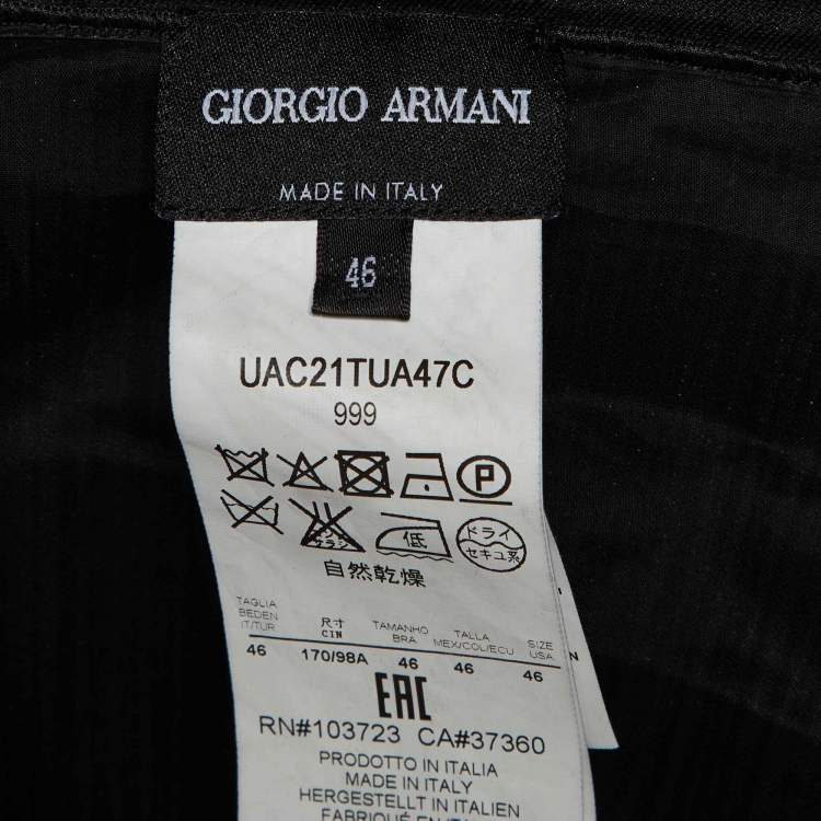 Pre Owned Giorgio Armani Black Plisse Jacket L