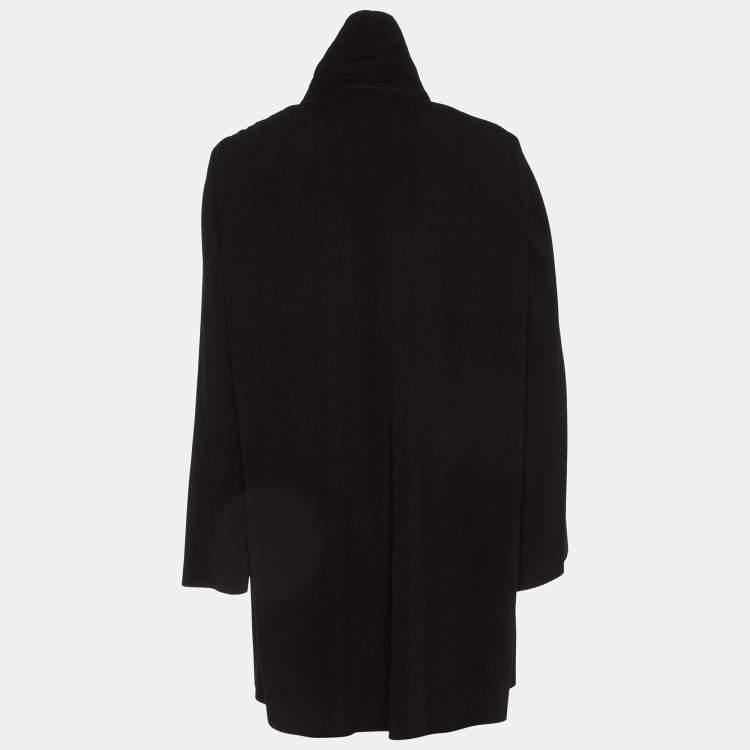 Pre Owned Giorgio Armani Black Plisse Jacket L