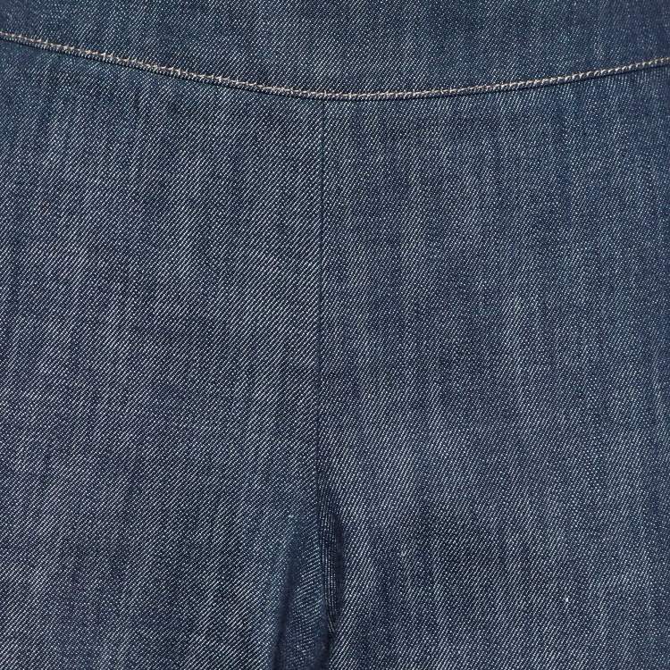Pre Owned Giorgio Armani Dark Blue Denim Straight Fit Jeans L/Waist 34"