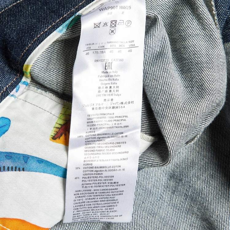 Pre Owned Giorgio Armani Dark Blue Denim Straight Fit Jeans L/Waist 34"