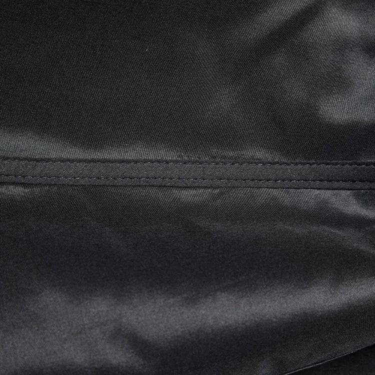 Pre Owned Giorgio Armani Black Silk Zip - Up Coat M