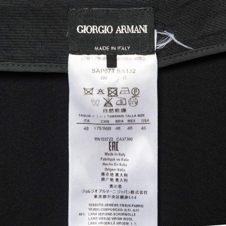 Pre Owned Giorgio Armani Black Crepe Trousers L