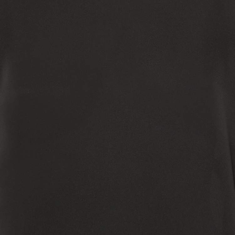 Pre Owned Giorgio Armani Black Silk Long Sleeve Blouse L 