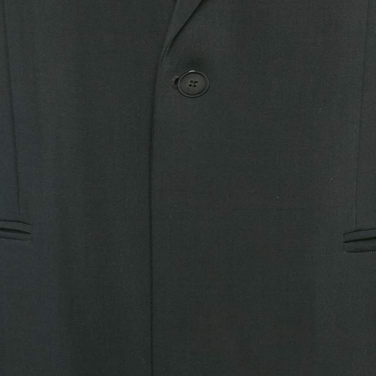 Pre Owned Giorgio Armani Black Wool Single Breasted Blazer XXL