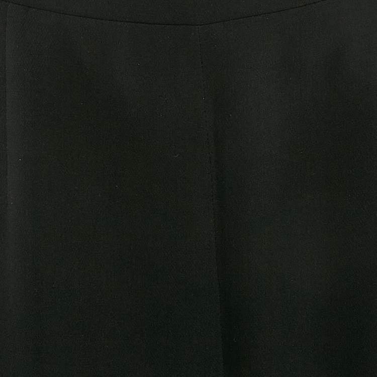 Pre Owned Giorgio Armani Black Silk Straight Leg Trousers M