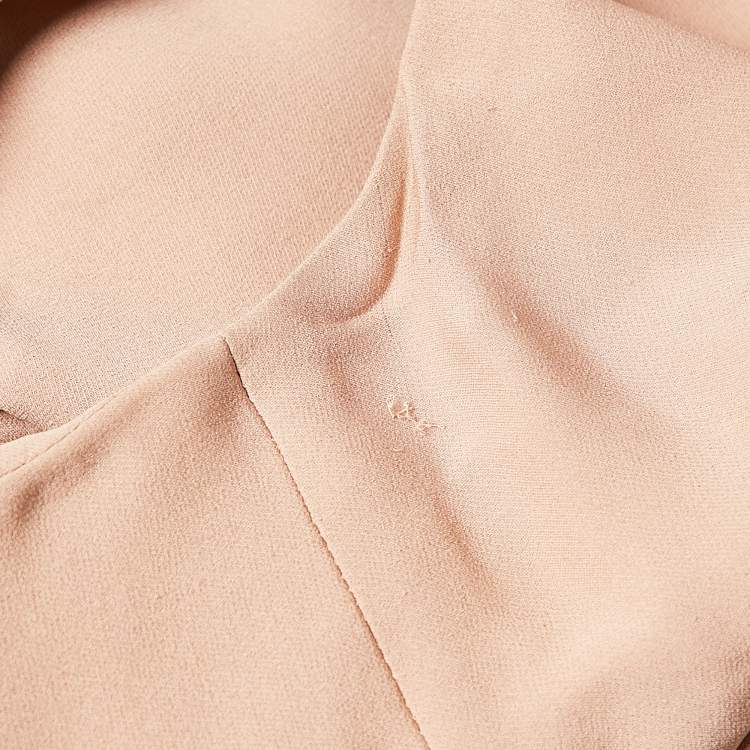 Pre Owned Giorgio Armani Copper Pink Silk Sleeveless Short Dress M