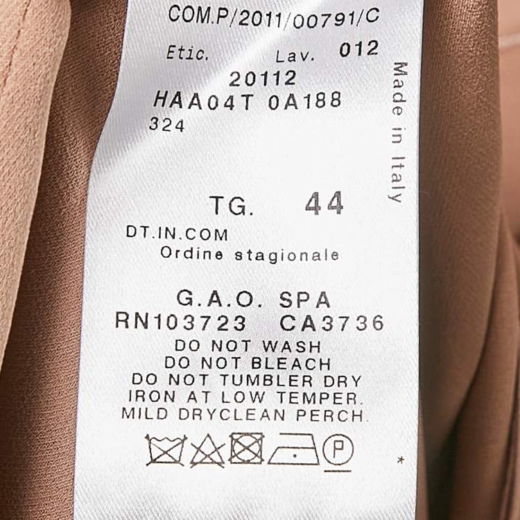 Pre Owned Giorgio Armani Copper Pink Silk Sleeveless Short Dress M