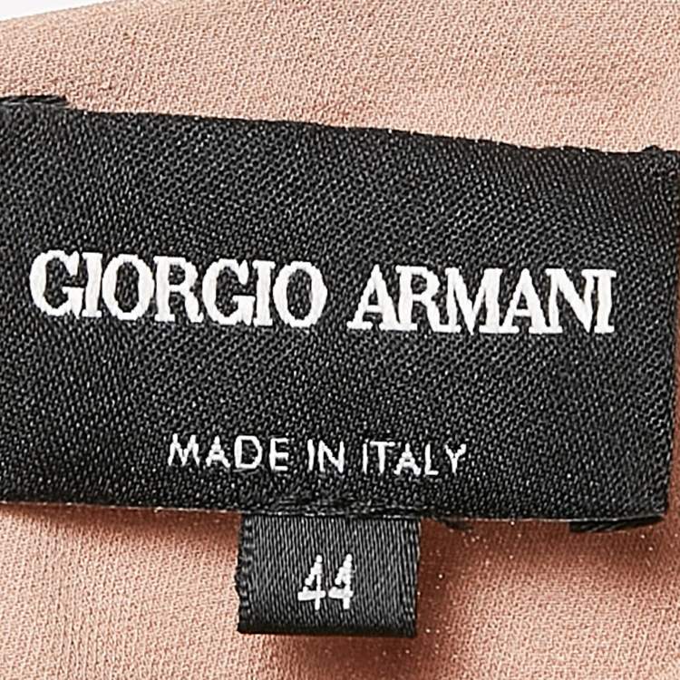 Pre Owned Giorgio Armani Copper Pink Silk Sleeveless Short Dress M