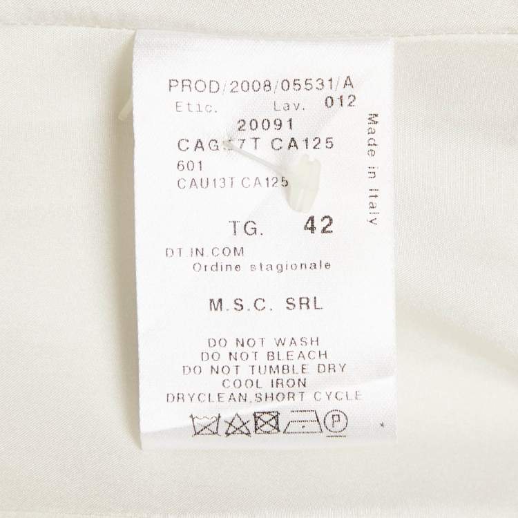 Pre Owned Giorgio Armani Light Beige Silk Blazer and Pants Set M
