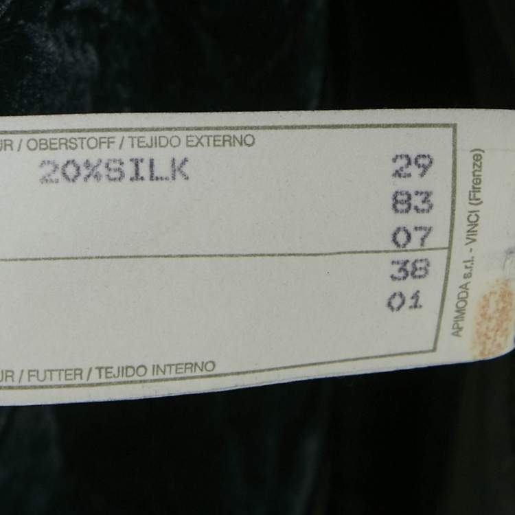 Pre Owned Giorgio Armani Blue Textured Velvet Coat M