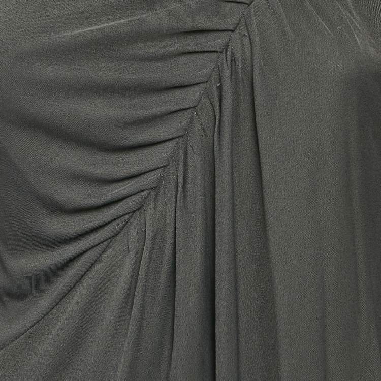 Pre Owned Giorgio Armani Grey Jersey Ruched Top M