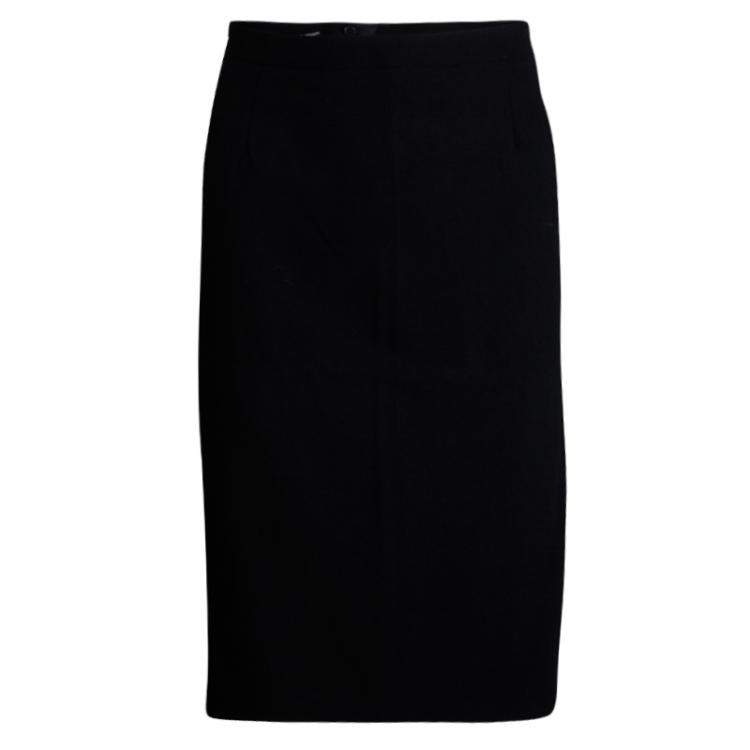 Giorgio Armani Black Wool High Waist Pencil Skirt S Giorgio Armani | TLC