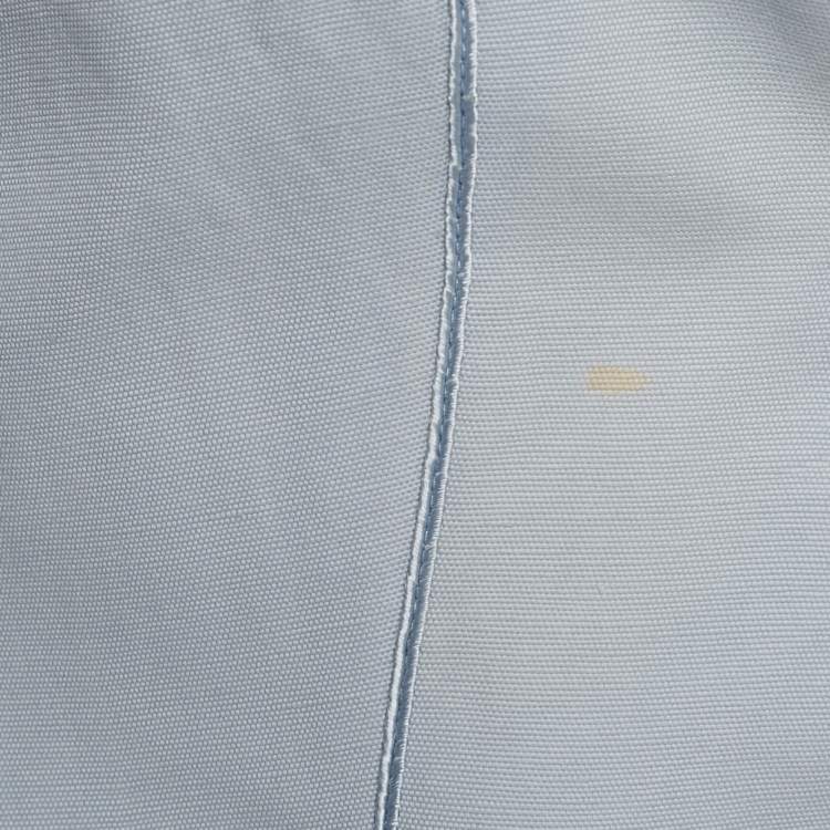 Pre Owned Giorgio Armani Light Blue Linen and Cotton Blazer S