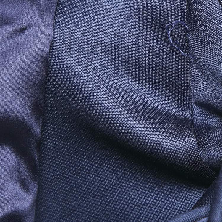 Pre Owned Giorgio Armani Blue Crepe Tie-Up Blazer M
