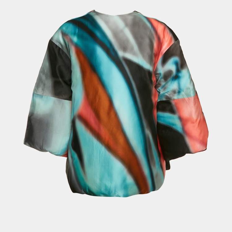 Pre Owned Giorgio Armani Multicolor/Black Silk Reversible Blazer M