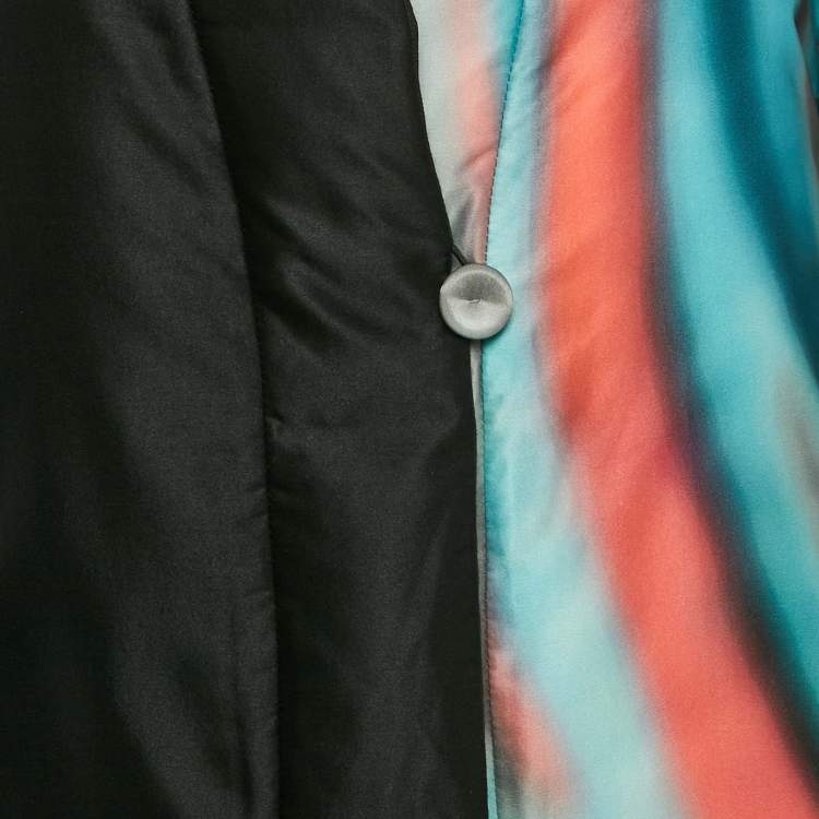 Pre Owned Giorgio Armani Multicolor/Black Silk Reversible Blazer M