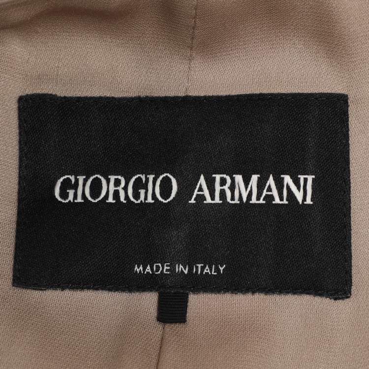 Pre Owned Giorgio Armani Beige Jacquard Single Breasted Blazer M