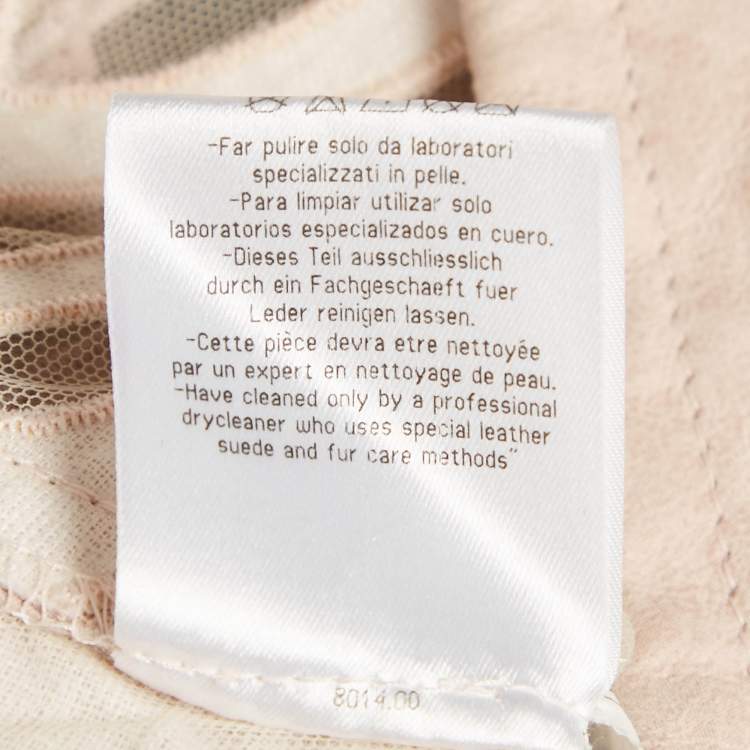 Pre Owned Giorgio Armani Pink Suede and Tulle Zip-Up Jacket S