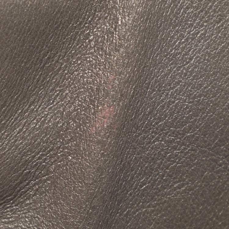 Pre Owned Giorgio Armani Metallic Olive Lambskin Blazer M