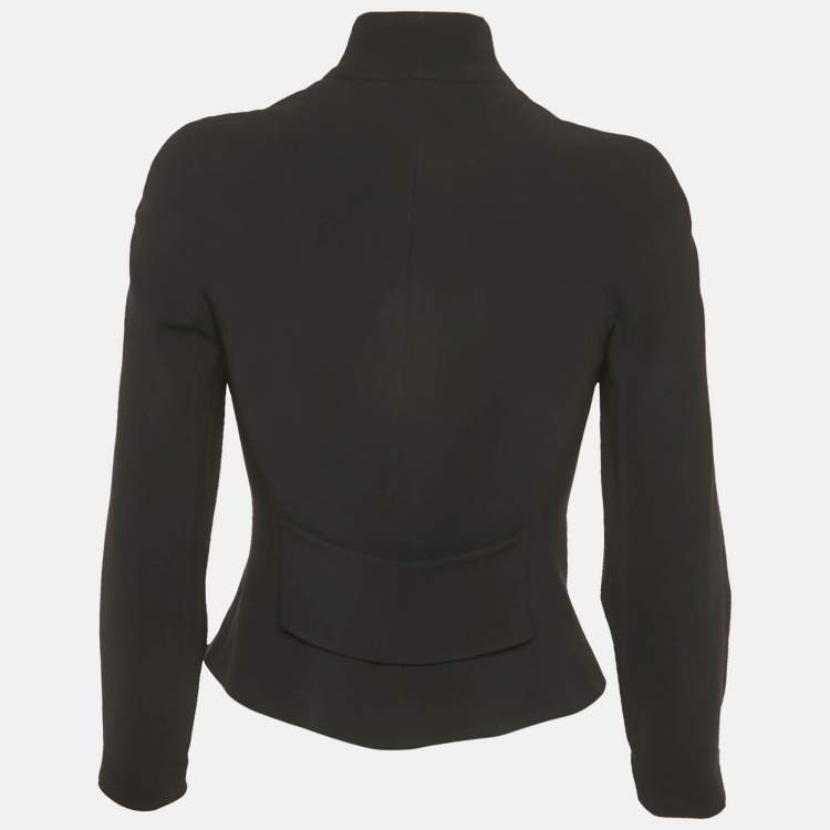 مملوكة مسبقًا Giorgio Armani Black Silk Cropped Jacket XS
