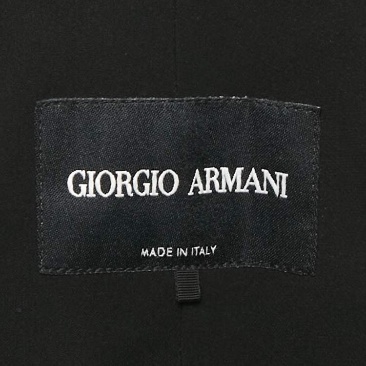 مملوكة مسبقًا Giorgio Armani Black Silk Cropped Jacket XS