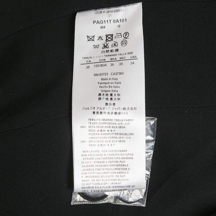 مملوكة مسبقًا Giorgio Armani Black Silk Cropped Jacket XS