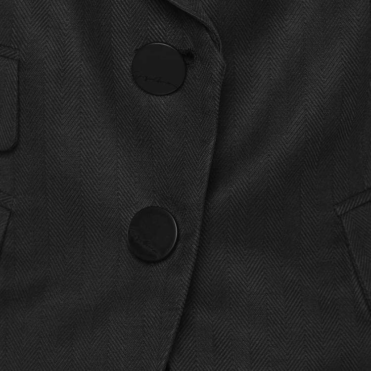 Pre Owned Giorgio Armani Black Fabric Pant Suit M