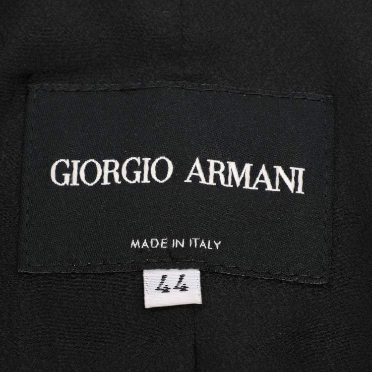 Pre Owned Giorgio Armani Black Fabric Pant Suit M