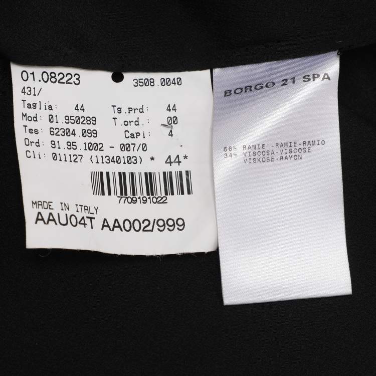 Pre Owned Giorgio Armani Black Fabric Pant Suit M