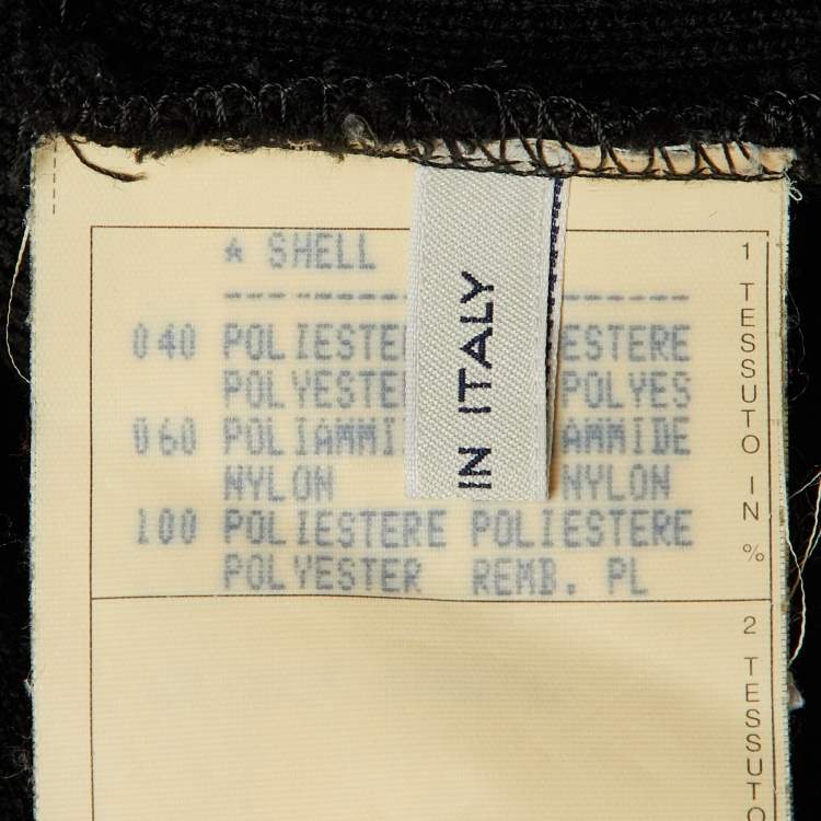 Pre Owned Giorgio Armani Black Nylon & Knit Zip Up Jacket S 