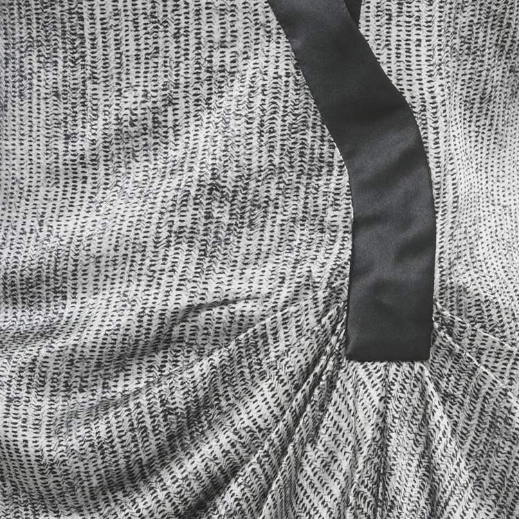 Pre Owned Giorgio Armani Grey Silk Strapless Mini Dress S