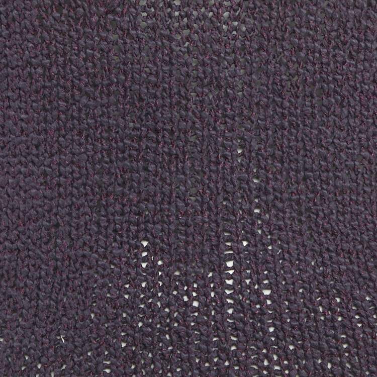 Pre Owned Giorgio Armani Purple Cotton & Silk Sleeveless Tank Top M