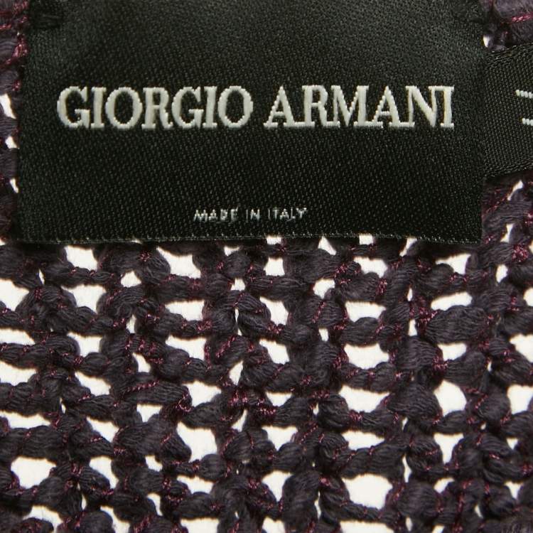 Pre Owned Giorgio Armani Purple Cotton & Silk Sleeveless Tank Top M